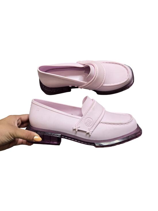 Melissa Shoes - Melissa Spencer Jelly Loafer in Transparent Pink Pink Size: 9